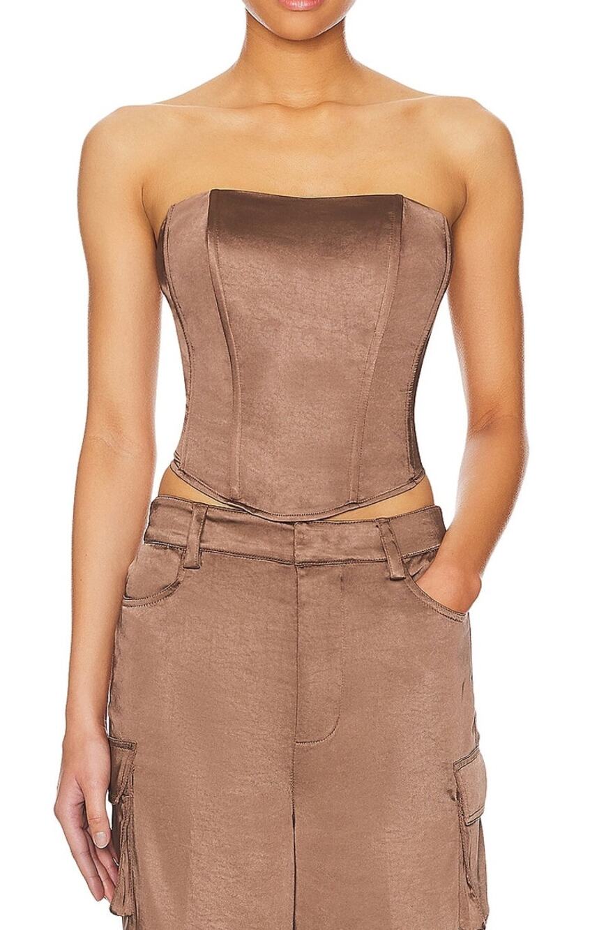 Favorite Daughter Sleek Macchiato Lanai Corset Top Size 4